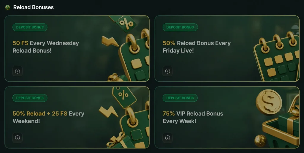GoldenRoo Casino Reload Bonuses